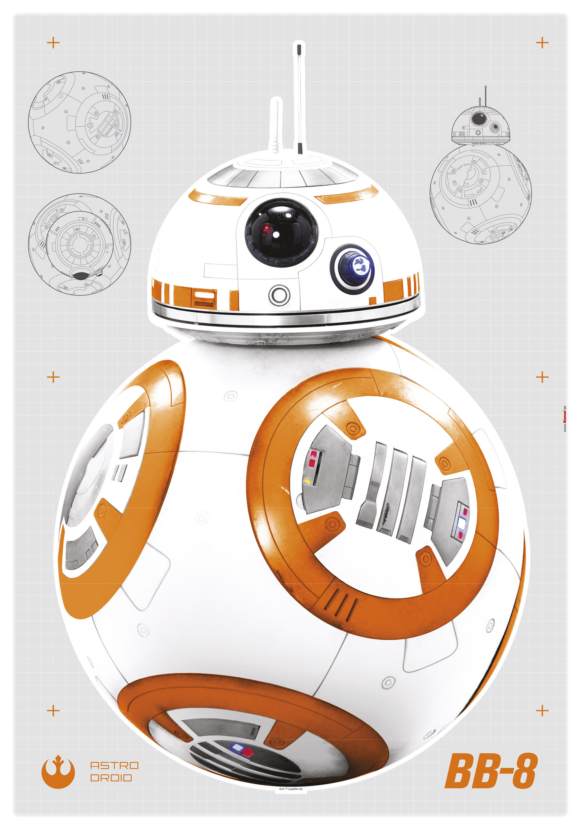Star Wars - 2 planches Stickers BB8 Rey 16x11cm - Papeterie - LDLC