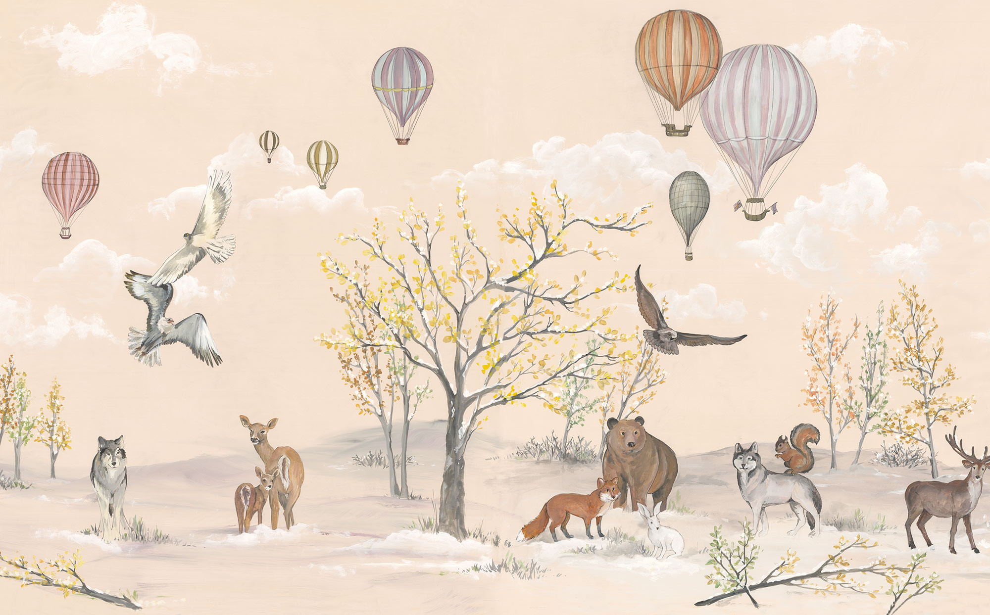 Affiche animaux de la forêt ballon